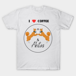 I love coffee and Akita dog T-Shirt